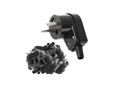 VIPLAST Wtyczka Kątowa Czarna 10x220-05
