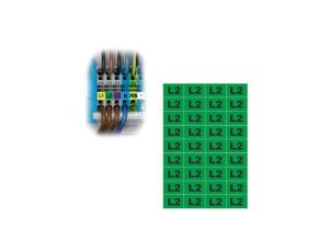 TRYTYT Arkusz Znak Samoprzylepny Oznaczenie FAZY Naklejka L2 Zielona 30x20mm 36 Szt