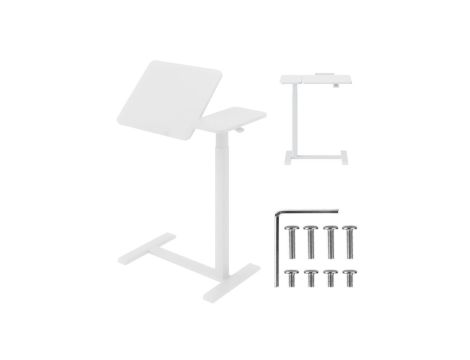 Mobilne biurko/stand na laptop Maclean, białe, regulacja wysokośc 76-109cm, max. 30kg , MC-120 W