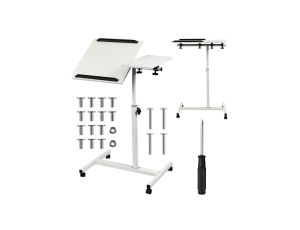 Mobilne biurko/stand na laptop Maclean, białe, regulacja wysokośc 59-89cm, max. 30kg , MC-121 W
