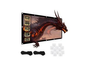 Ekran projekcyjny Maclean, 150, 330x187cm, obramowanie 25mm 16:9, haczyki do naciągu, MC-167