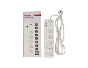 Przedłużacz INERGE 5-gniazdowy 2m ECE-0522PD-02-W
