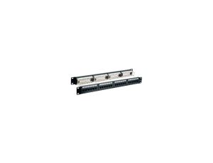 Patch Panel 1U Rack 19 UTP 24x RJ45 Cat5e, czarny