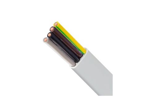 Kabel instalacyjny płaski EL-Instal HP+ HDHp 4x1,5mm2 biały 450/750V bezhalogenowy B2ca drut Eltrim /100m/