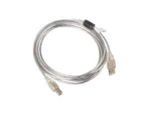 Kabel drukarkowy USB 2.0 A / B (wtyk / wtyk) transparentny ferryt 3m LANBERG
