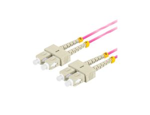 Patchcord światłowodowy MM SC/UPC-SC/UPC duplex 3mm OM4 magenta 5m LANBERG