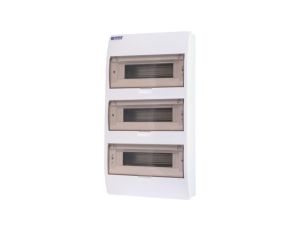 Rozdzielnica natynkowa S-36 (N+PE) 3x12 moduły IP40 303x550x101mm drzwi transparentne dymne INCOBEX
