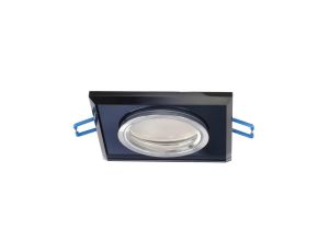 Punktowa oprawa sufitowa wpuszczana CRYSTAL Black IP20 kwadratowa szkło czarna EDO777131 EDO