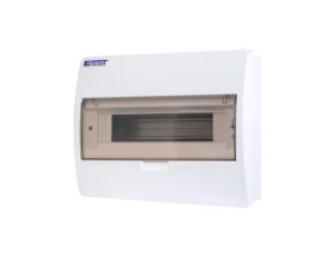 Rozdzielnica natynkowa S-12 (N+PE) 1x12 moduły IP40 303x250x101mm drzwi transparentne dymne INCOBEX