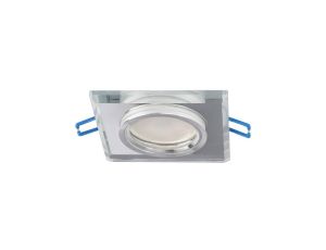 Punktowa oprawa sufitowa wpuszczana CRYSTAL Silver IP20 kwadratowa szkło srebrna EDO777130 EDO