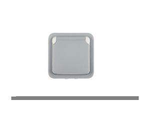 PLEXO55 Gniazdo pojedyncze z/u 16A szare 069731