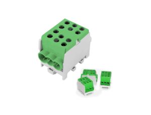 Szyna łączeniowa Blok Rozdzielczy Zacisk Odgałęźny 2x10-35 mm 125A Zielona
