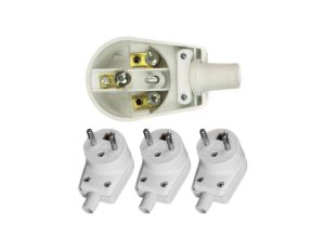 VIPLAST Wtyczka Kątowa Biała 3x220-01