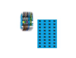 Arkusz Znak Samoprzylepny Oznaczenie Przewodu Naklejka N Niebieska 30x20 mm 36 Szt