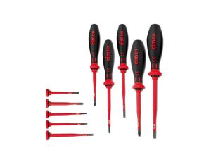 Zestaw Wkrętaków Izolowanych Krzyżakowych Płaskich SLIM VDE 5 sztuk CIMCO