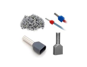 Tulejki Izolowane Kablowe Podwójne Do Przewodów 2x4mm Szare 100 Szt.