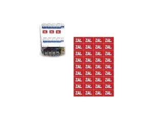 TRYTYT Arkusz Samoprzylepny Oznacznik Znak ZAŁĄCZ ZAŁ. Naklejka Czerwona 30 x 20 mm 36szt