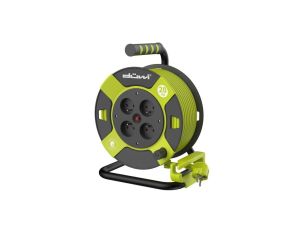 Przedłużacz bębnowy 4-gniazdowy H05VV-F 3G1.0, 20m lemonkowo-czarny / 24621