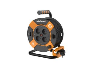 Przedłużacz bębnowy 4-gniazdowy H05VV-F 3G1.0, 25m pomarańczowo-czarny / 24625