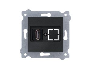 Gniazdo HDMI z wtyczką Czarny Metalik 269/14E EXEN