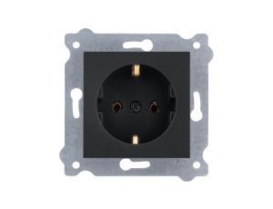 Gniazdo z uziemieniem Schuko 2P+E 16A 250V Czarny Metalik 237/14E EXEN