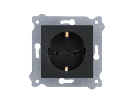 Gniazdo z uziemieniem Schuko 2P+E 16A 250V Czarny Metalik 237/14E EXEN