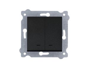 Łącznik podwójny z podświetleniem Czarny Metalik 203/14E EXEN