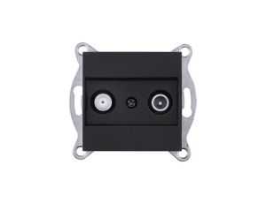 Gniazdo TV-SAT końcowe Czarny Metalik 264/14E EXEN