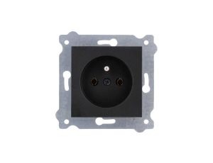 Gniazdo z uziemieniem 250V 16A Czarny Metalik 241/14E