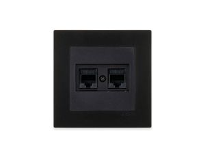 Gniazdo podwójne komputerowe kat.6 Czarny Metalik 254/14E