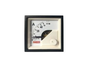 Amperomierz analogowy panelowy 10 (Input) A, 100 (Scle) A, 50/5 (CT) A AC -10C do +65C RS PRO