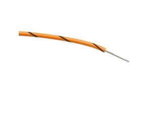 Przewód jednożyłowy linkowy, 0,2 mm, 7/0,2 mm, 24 AWG, PVC, 1 kV AC, Czarny/Pomarańczowy, dł. 100m, RS PRO