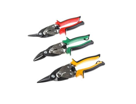 Zestaw nożyc do blachy, dł.: 250 mm, Lewy, prawy, prosty