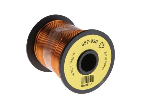 Przewód miedziany, Jednordzeniowy, 15 AWG, 1,5 mm, dł.: 30m, Maksymalnie +155C