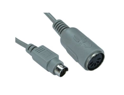 Kabel KVM, dł. 150mm - Wtyk 6-stykowy Mini DIN - Żeńskie 5-stykowe złącze DIN, kolor: Szary, RS PRO