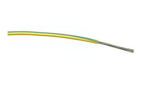 Przewód jednożyłowy linkowy, 1 mm, 32/0,2 mm, 17, PVC, 1,5 kV AC, Zielony/Żółty, dł. 100m, RS PRO