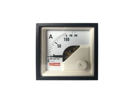 Amperomierz analogowy panelowy 10 (Input) A, 100/5 (CT) A, 200 (Scle) A AC -10C do +65C RS PRO