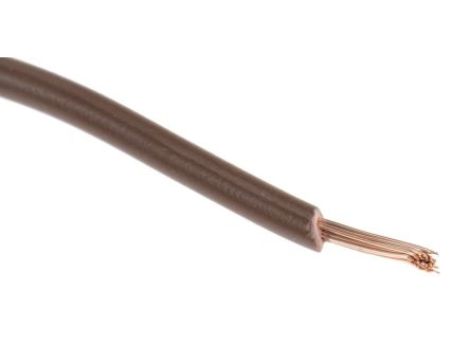 Przewód jednożyłowy linkowy, 2491X, 1 mm, 32/0,2 mm, 17 AWG, PVC, 500 V, Brązowy, dł. 100m, RS PRO