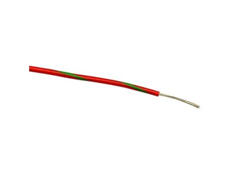 Przewód jednożyłowy linkowy, 0,5 mm, 16/0,2 mm, 20 AWG, PVC, 1 kV AC, Zielony/Czerwony, dł. 100m, RS PRO