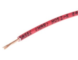 Przewód jednożyłowy linkowy, 2491B, 0,75 mm, 24/0,2 mm, 18 AWG, Bezhalogenowe, 500 V, Czerwony, dł. 100m, RS PRO