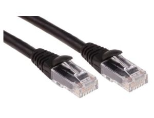 Kabel kategorii 6, Czarny, Wtyk RJ45/męski RJ45dł.: 1m, mat. koszulki: LSZH