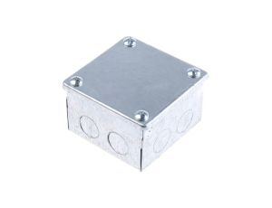 Puszka zaciskowa, Stal Galwanizowany 8 Knockouts 75mm x 75 mm x 50mm RS PRO