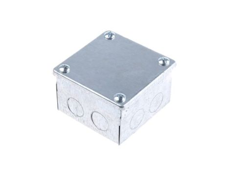 Puszka zaciskowa, Stal Galwanizowany 8 Knockouts 75mm x 75 mm x 50mm RS PRO