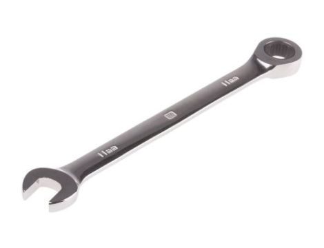 Uniwersalny klucz zapadkowy, roz. 11 mm, dł. 168 mm, materiał: Stal chromowo-wanadowa, RS PRO