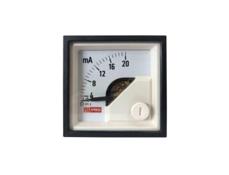 Amperomierz analogowy panelowy 20 (Input)mA DC -10C do +65C RS PRO