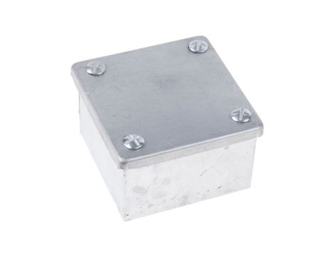 Puszka zaciskowa, Stal Galwanizowany 8 Knockouts 75mm x 75 mm x 50mm 20/25mm Knockout Size RS PRO