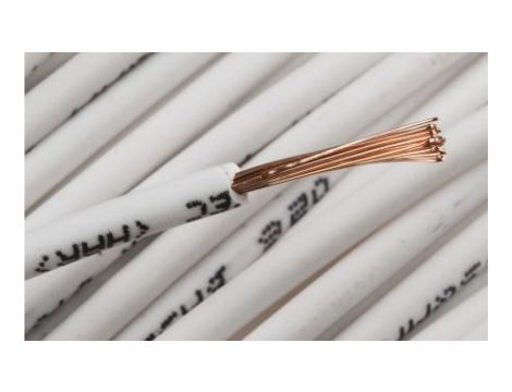 Przewód jednożyłowy linkowy, 2491B, 1.5 mm, 30/0,25 mm, 15 AWG, Bezhalogenowe, 750 V, Biały, dł. 100m, RS PRO