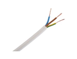 Sieciowy kabel zasilający 3 Core Polichlorek winylu PVC Sheath Biały 6.47mm od , 300 V, 500 V