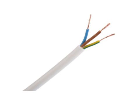 Sieciowy kabel zasilający 3 Core Polichlorek winylu PVC Sheath Biały 6.47mm od , 300 V, 500 V