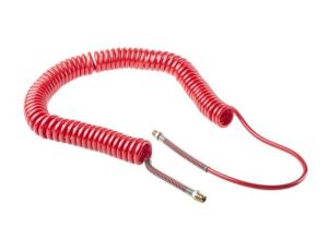 Przewód pneumatyczny spiralny 6m Czerwony, PUR, BSPT 1/4i148 męskie RS PRO